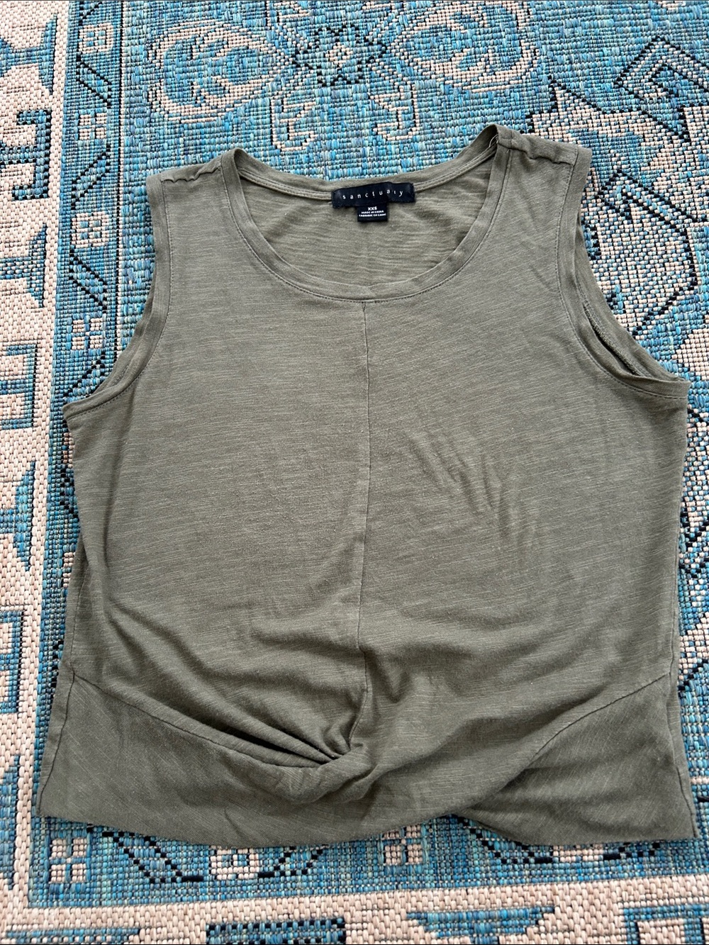 Sanctuary Olive Twist-Front Tank